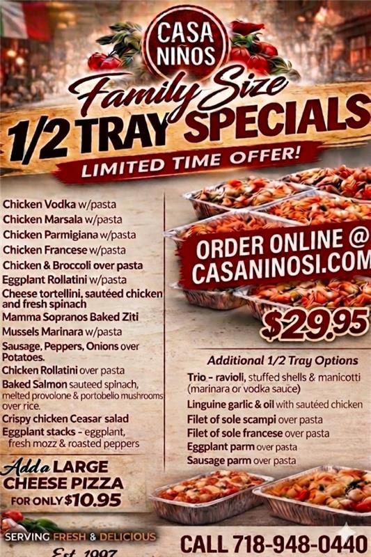 Family Size Tray Specials
