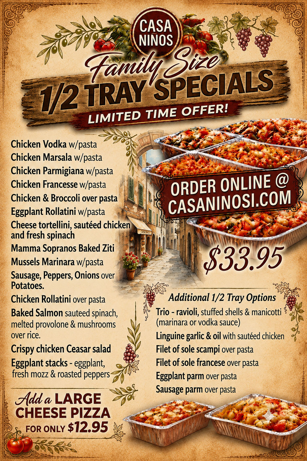 Family Size Tray Specials