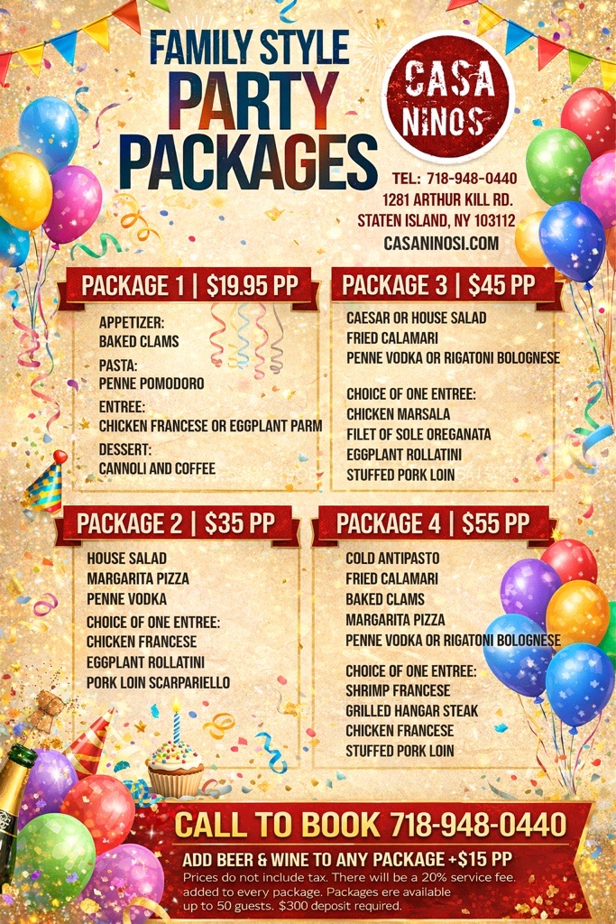 Family Style Party Package